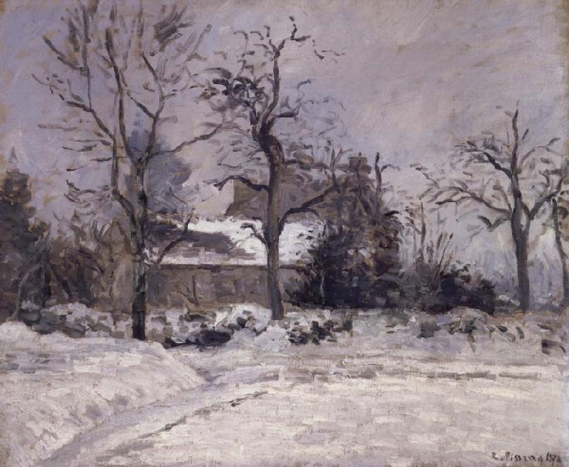 Camille Pissarro Piette-s house,Montfoucault in the snwo